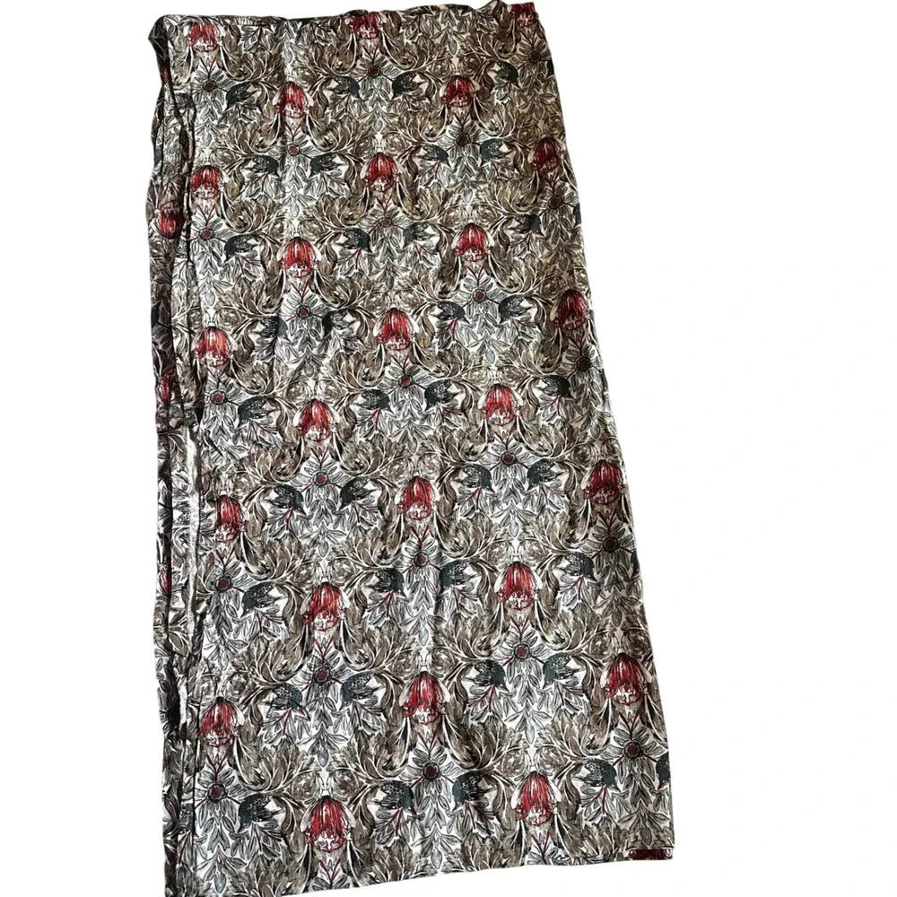 Southern Living at Dillards 100% Linen Tablecloth Bird Floral Print 60x120 Rect